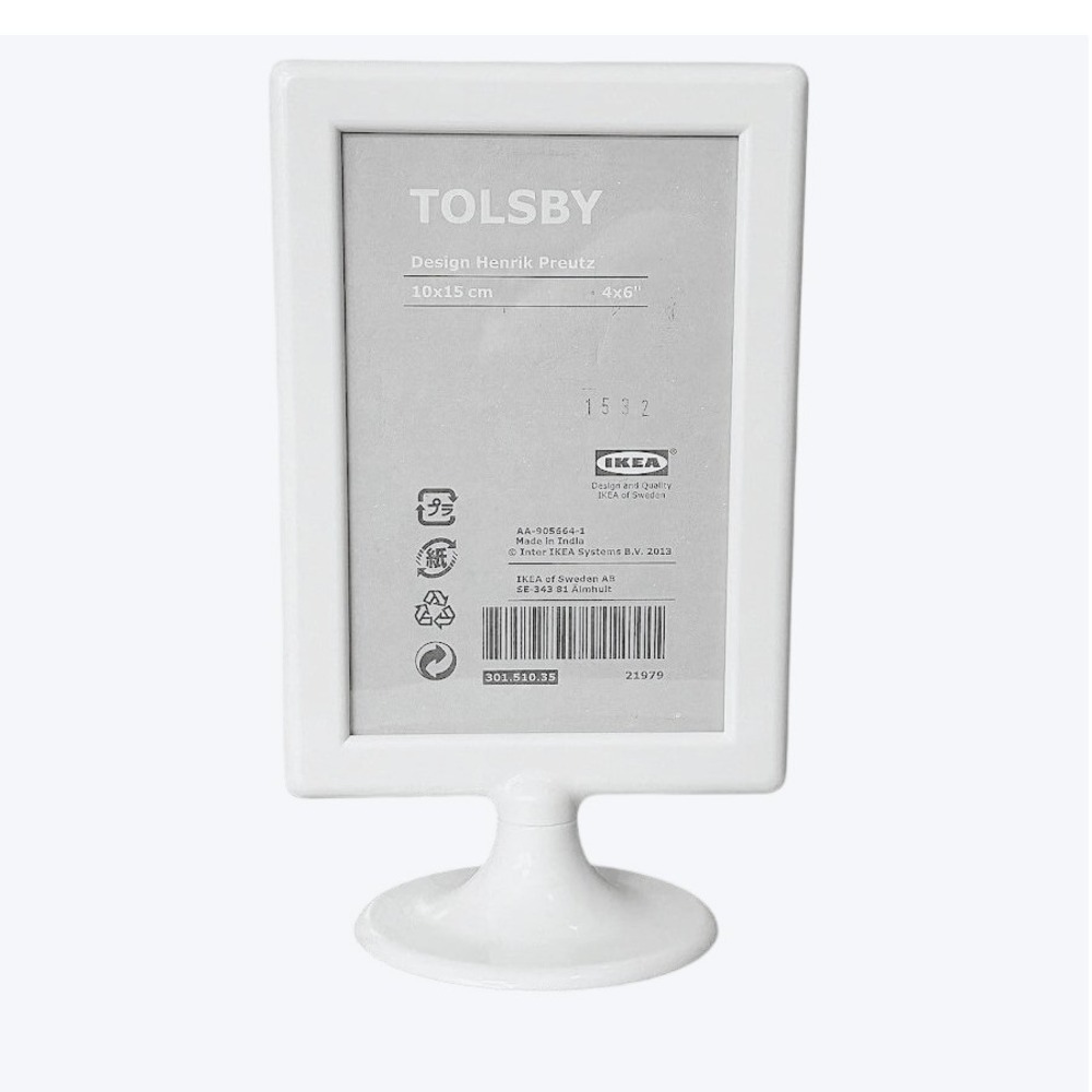 IKEA TOLSBY 4x6 Picture Frame White Double Sided Henrik Preutz NEW old stock VTG